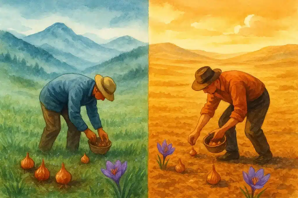 زمان کاشت پیاز زعفران