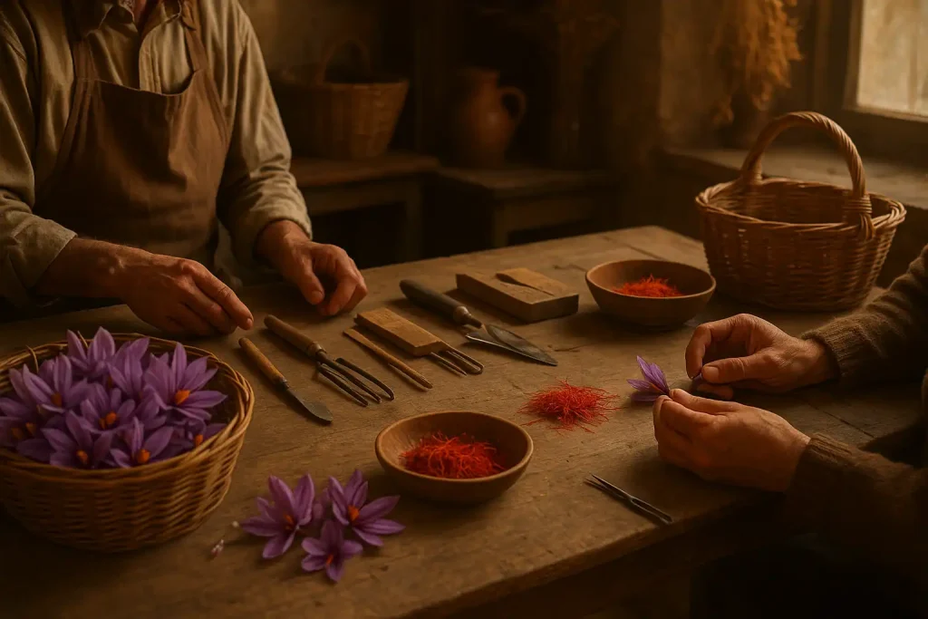 زمان برداشت گل زعفران